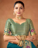 Rama Green Silk Woven Paithani Saree