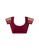 Maroon Silk Woven Saree