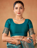 Rama Blue Silk Woven Saree