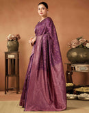 Wine Silk Woven Saree