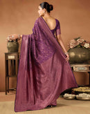 Wine Silk Woven Saree