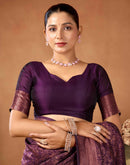 Wine Silk Woven Saree