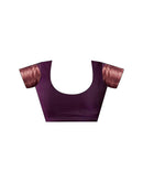 Wine Silk Woven Saree