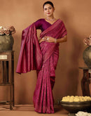 Dark Purple Silk Woven Saree