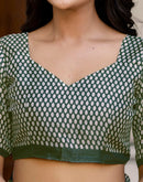 Dark Green Khadi Printed Saree