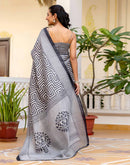 Grey Khadi Printed Saree