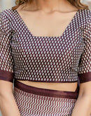 Coffee Brown Khadi Printed Saree