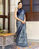 Grey Khadi Printed Saree