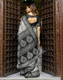Grey Khadi Printed Saree