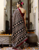 Black Khadi Printed Saree