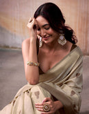 Tina Datta Beige Cotton Woven Zari Saree