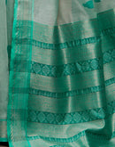 Sea Green Cotton Woven Saree