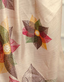 Dark Beige Khadi Printed Saree