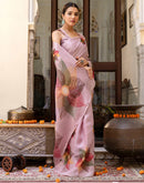 Pink Khadi Printed Saree