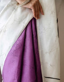 Dark Purple Khadi Printed Saree