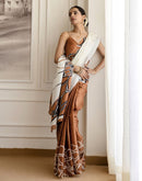 Brown Khadi Printed Saree