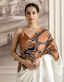Brown Khadi Printed Saree