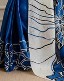 Blue Khadi Printed Saree