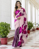 Light Purple Khadi Printed Saree