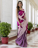 Light Purple Khadi Printed Saree