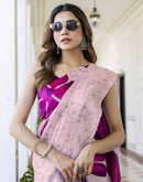 Light Purple Khadi Printed Saree