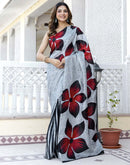 Grey Khadi Printed Saree