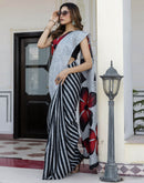 Grey Khadi Printed Saree