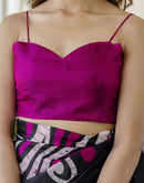 Magenta Khadi Printed Saree