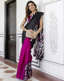 Magenta Khadi Printed Saree