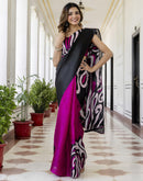 Magenta Khadi Printed Saree
