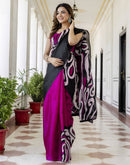 Magenta Khadi Printed Saree