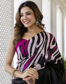Magenta Khadi Printed Saree