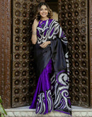 Purple Khadi Printed Saree
