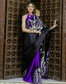 Purple Khadi Printed Saree