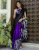 Purple Khadi Printed Saree