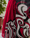 Red Khadi Printed Saree