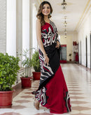 Red Khadi Printed Saree