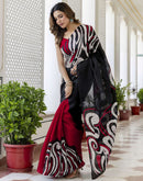 Red Khadi Printed Saree