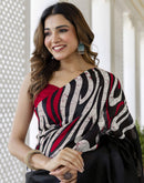 Red Khadi Printed Saree