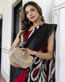 Red Khadi Printed Saree