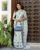 Off White Khadi Printed Saree