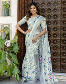 Off White Khadi Printed Saree