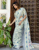 Off White Khadi Printed Saree
