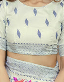 Off White Khadi Printed Saree