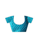Teal Blue Khadi Printed Saree