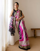 Magenta Silk Printed Saree