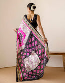 Magenta Silk Printed Saree