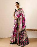 Magenta Silk Printed Saree