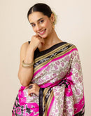 Magenta Silk Printed Saree