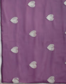 Dusty Purple Georgette Embroidery Saree